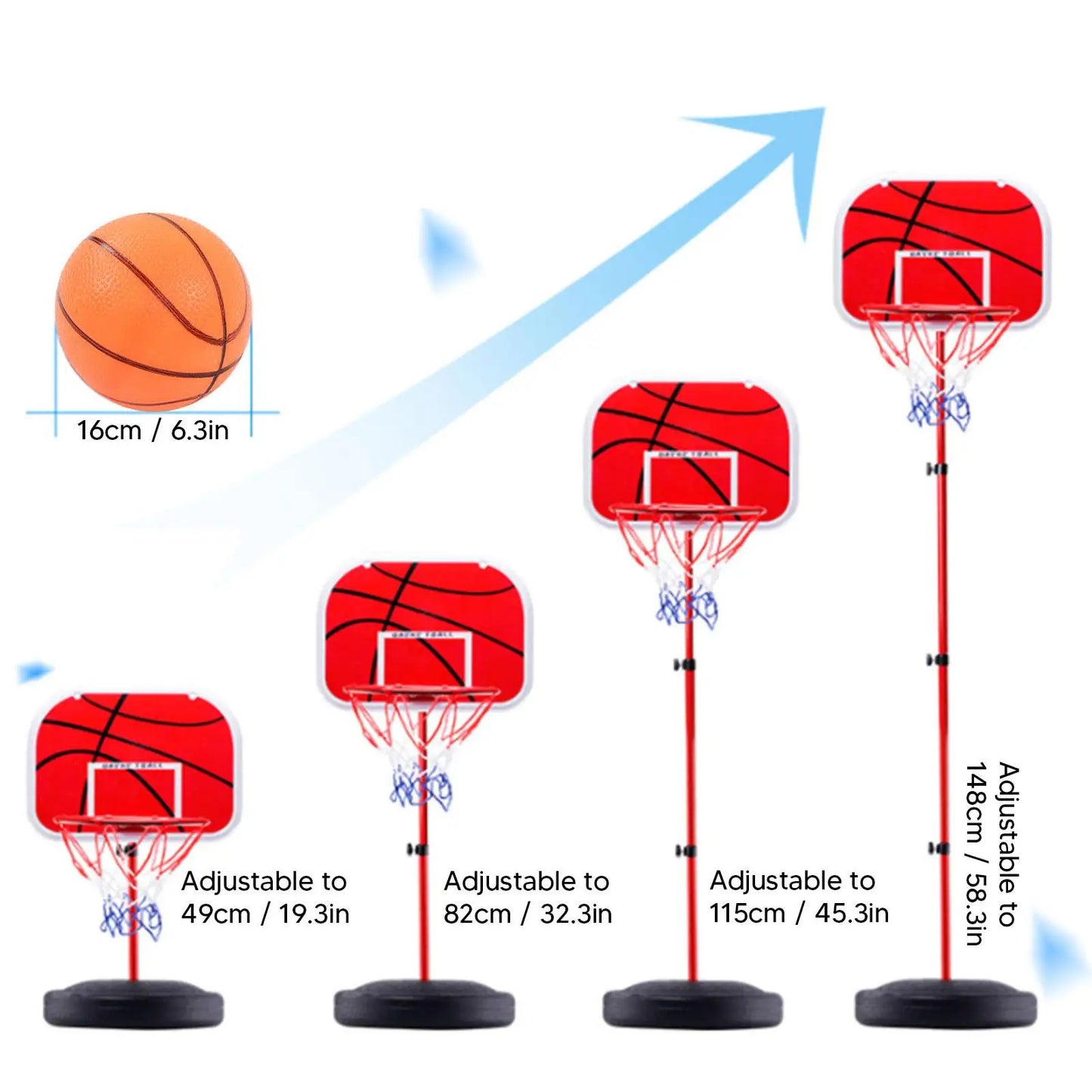 Basketball Hoop Adjustable Indoor Stand