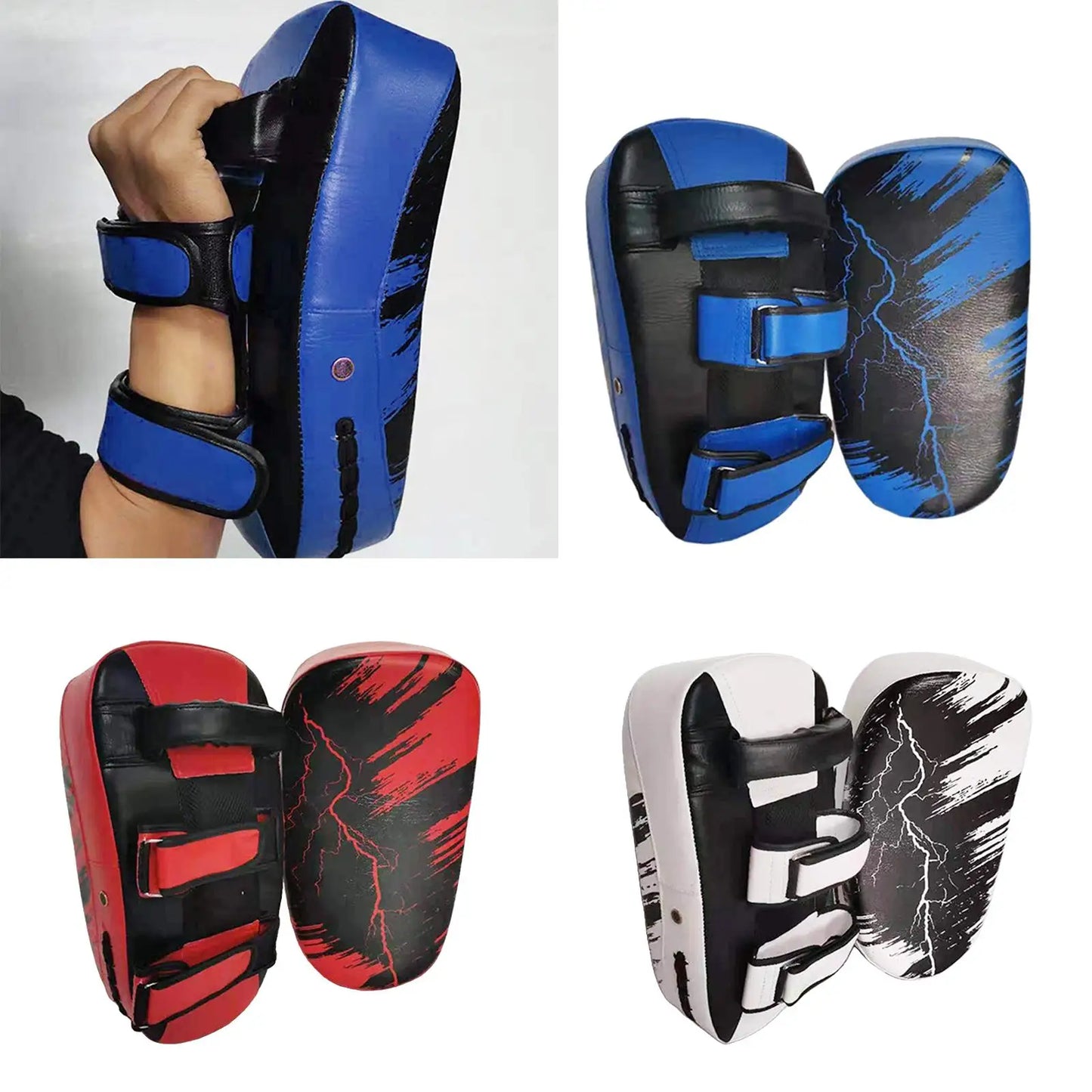 Kick Boxing Strike Curved Pad MMA Focus Muay Thai Punch Mitts Leather Practicing Hand Pad Taekwondo Exercise