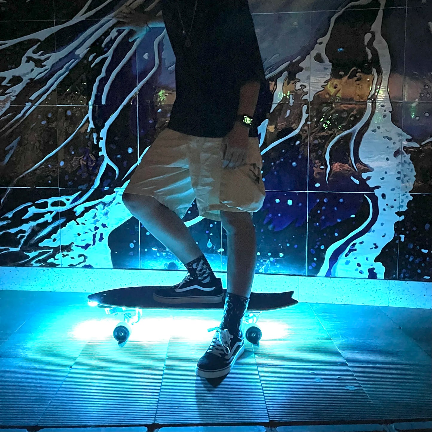 Skateboard Flash Touch LED Light Longboard Night Accessory USB Rechargable Electric Scooter Board Blazers Lamp Underglow Gift