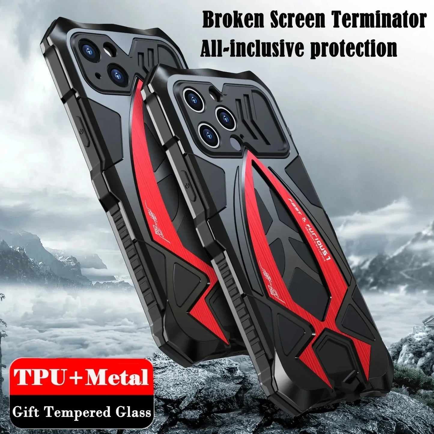 Shockproof Armor Metal Phone Case For iPhone 13 14 15 Pro Max
