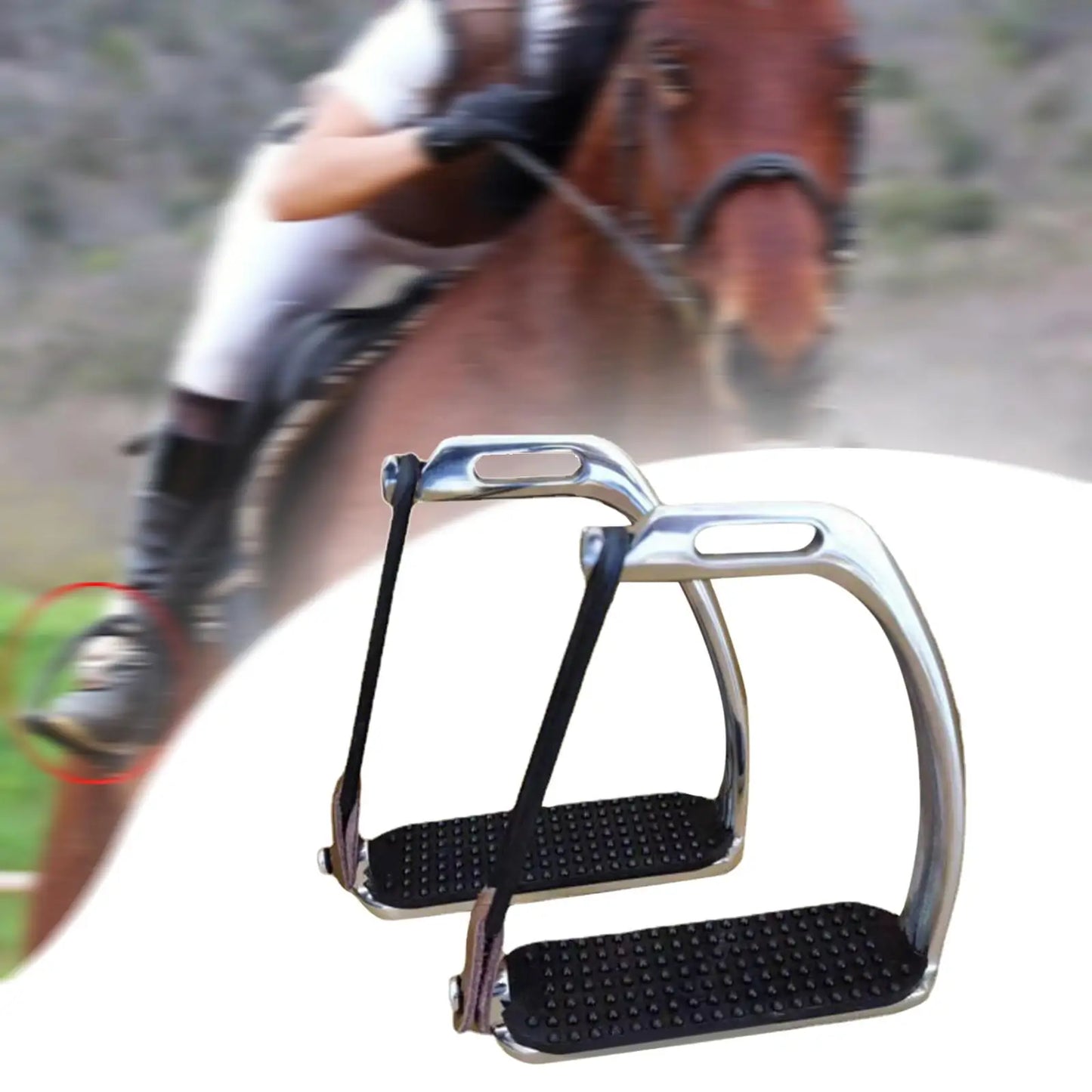 Horse Riding Stirrups 2Pieces Durable Training Tool Hose Saddle Safety Stirrup for Equestrian Sports Outdoor Men and Women