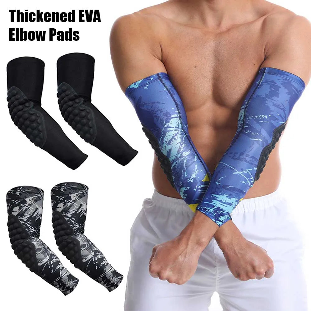 Youth Adult Thickened EVA Elbow Pads Basketball Arm Sleeves Compression Padded Elbow Protection for Football Volleyball Tennis