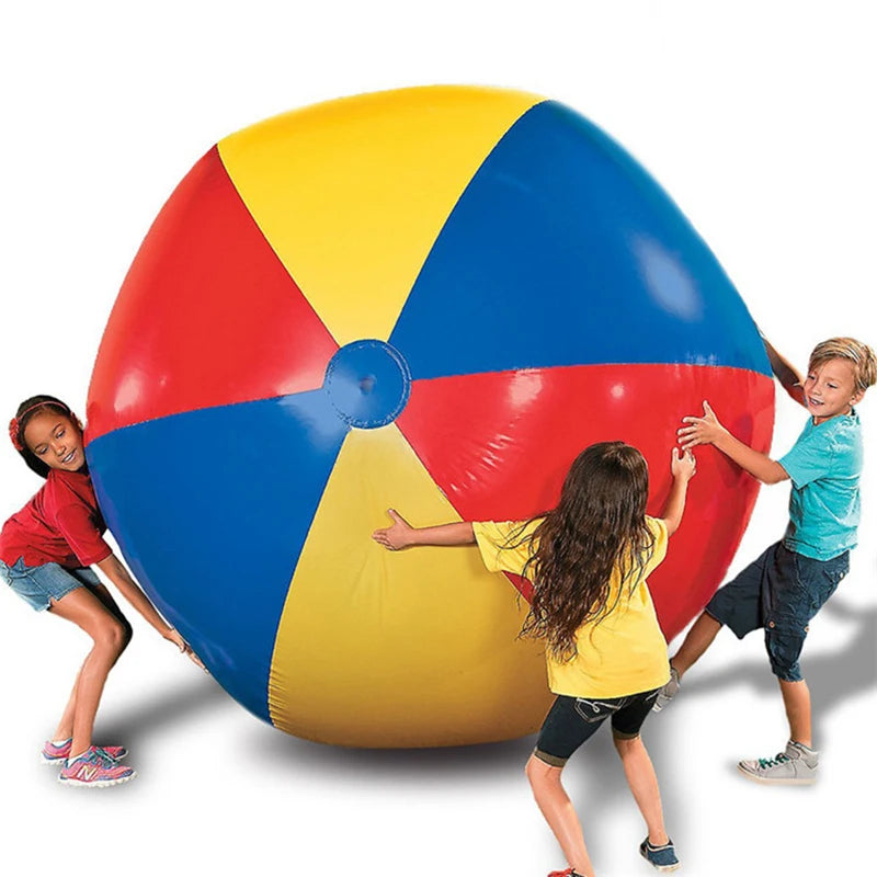 Kids-Adult Beach and Pool Play Ball Three-color Thickened PVC
