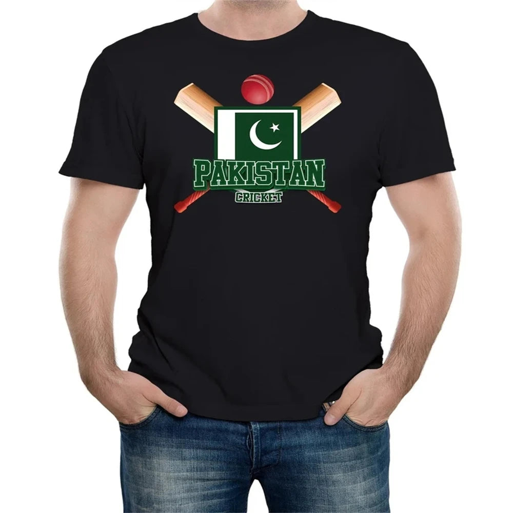 Men'S Pakistan Cricket Supporters Custom Men Brand Flag T-Shirt