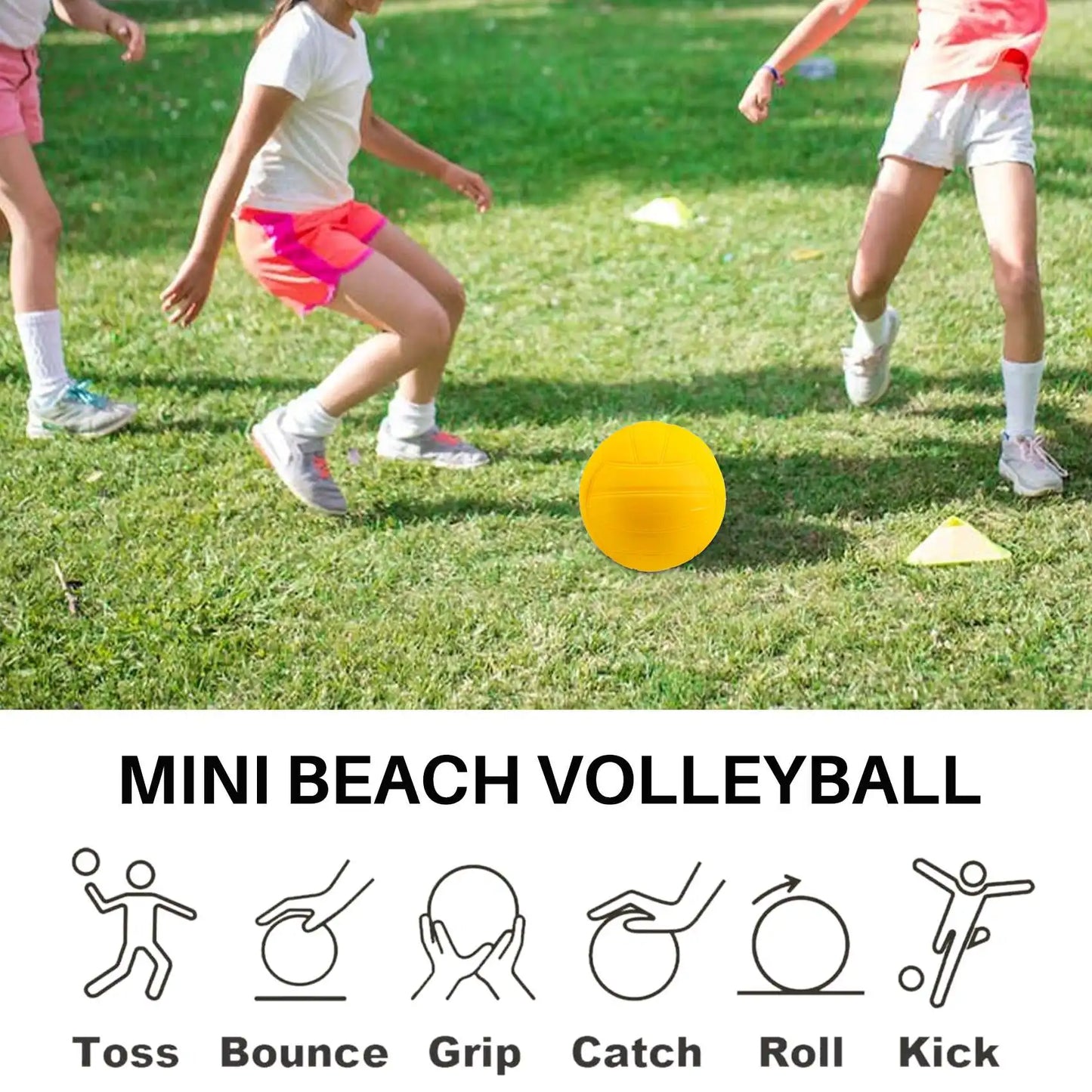 Viminston Roundnet Game Ball Replaceable Competitive Balls Mini Volleyball 3-Pack with Pump