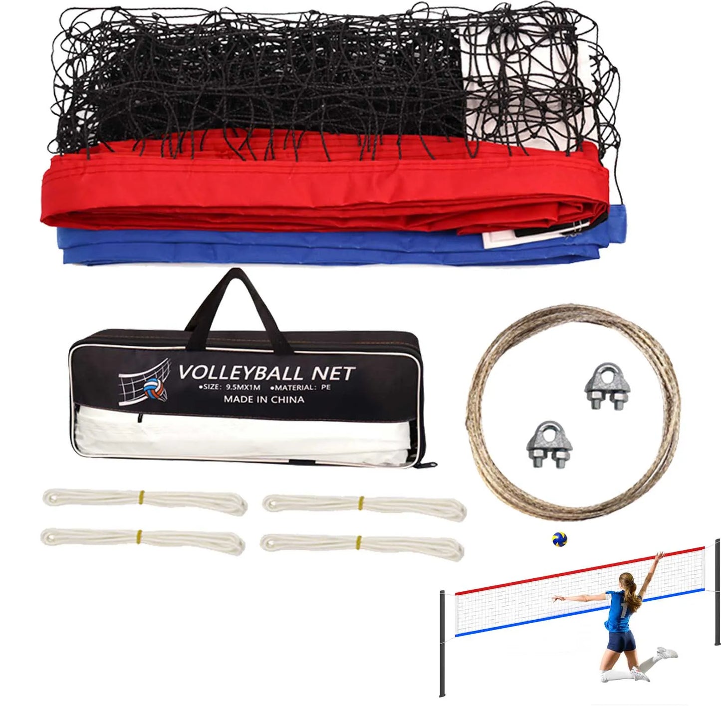 Outdoor Beach Volleyball Net 31x3FT Professional Volleyball Net Heavy Duty Portable Volleyball Net For Backyard Pool Beach