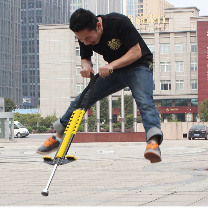 Adult/Children High Quality Steel Chrome Plated Jumping Pogo Stick Double Pole Reinforced Bouncer Max Bearing 60kgs Outdoor Toy