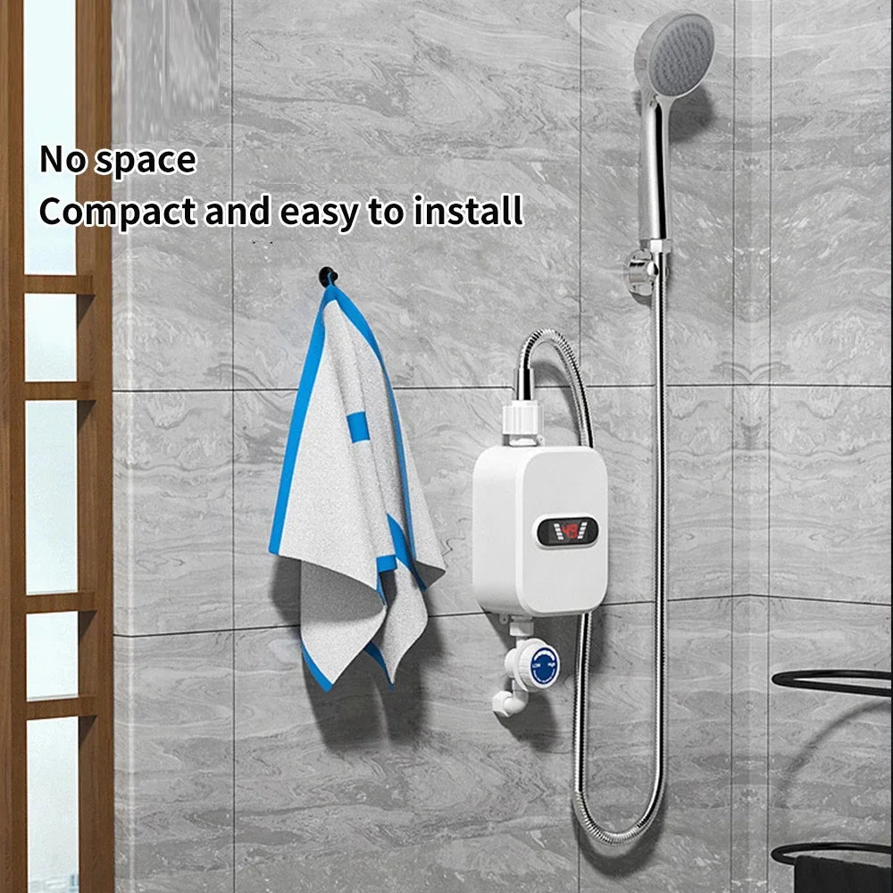 220V Bathroom Faucet Instant Water Heater Shower EU Plug Hot Water Heater 3500W Digital Display For Country House Cottage Hotel