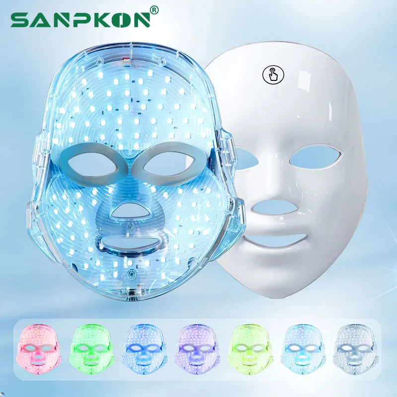 LED Beauty Facial Mask 7 Colors Photon Therapy Skin Care Mask Skin Rejuvenation Anti Acne Wrinkle Lifting Face Whitening Home