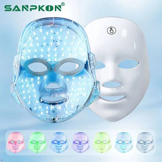 LED Beauty Facial Mask 7 Colors Photon Therapy Skin Care Mask Skin Rejuvenation Anti Acne Wrinkle Lifting Face Whitening Home