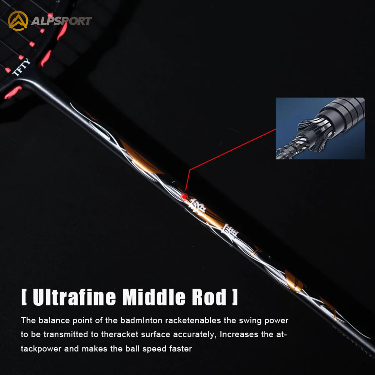 Alpsport LY 5U Defense 76g T800 Badminton Racket Legal Original Imported MAX 30 LBS Carbon Fiber + Titanium Alloy
