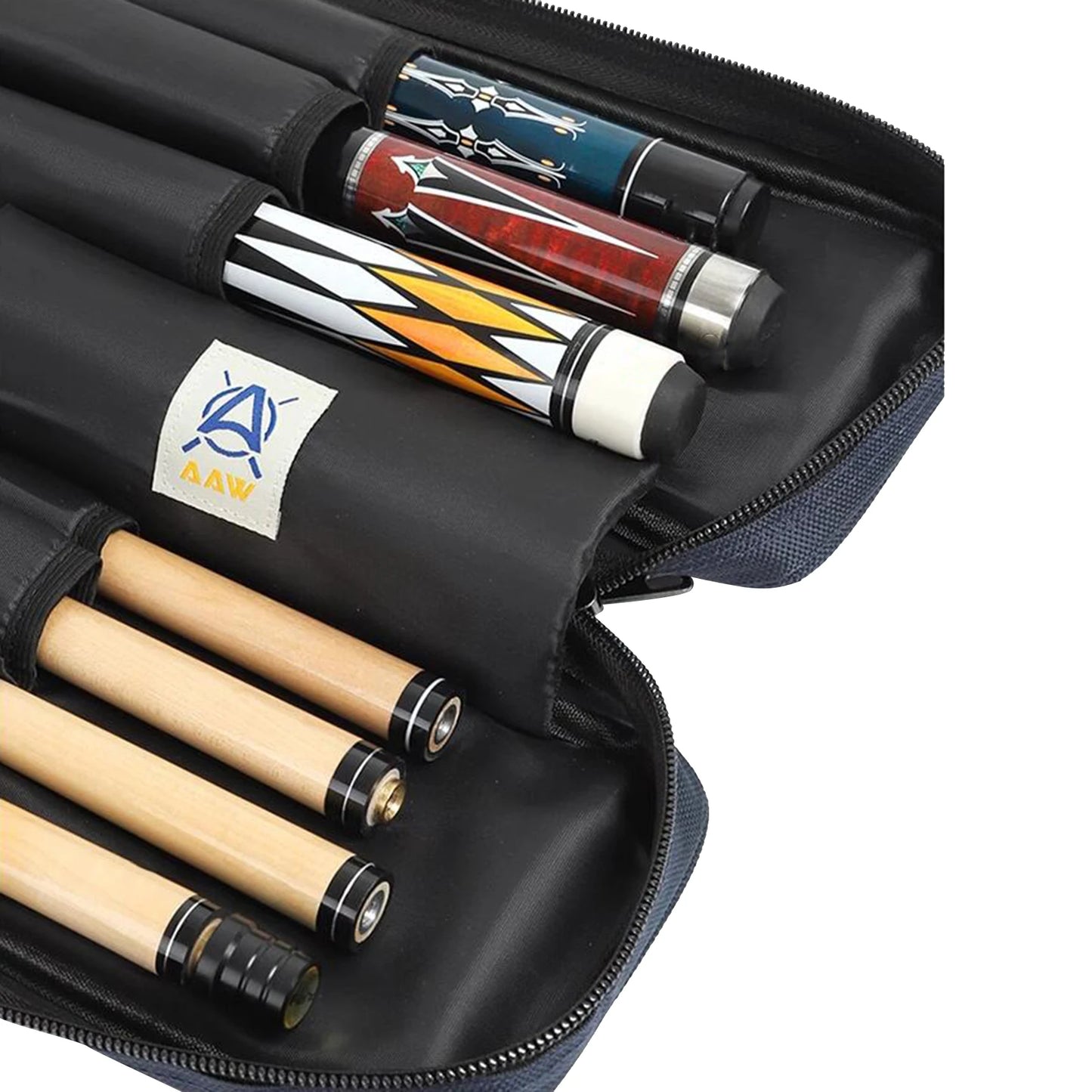 3x4 Pool Cue Cases 1/2 Snooker Pool Cue Bag Portable Lightweight Soft Billiard Cue Stick Storage Pouch Sport Accessories