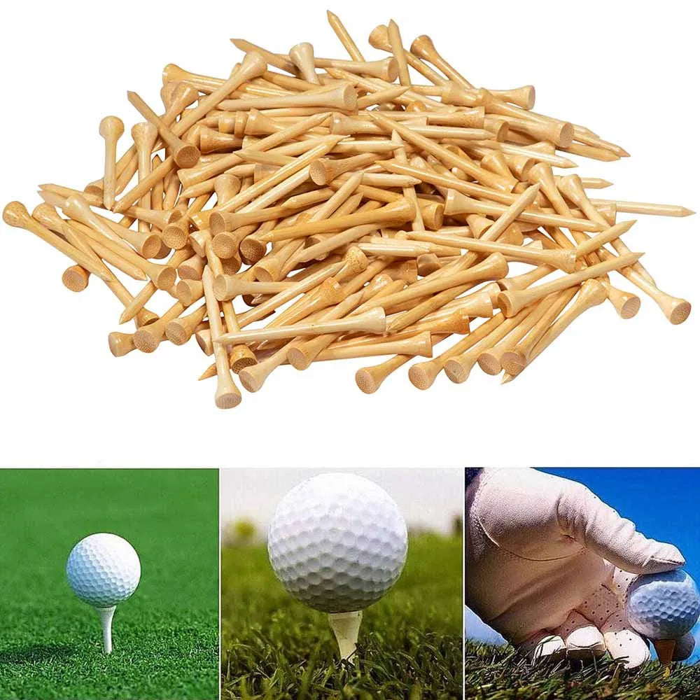 100/300Pcs Tees Golf Tees Bamboo Tee Golf Balls Holder 3 Sizes 54mm,70mm,83mmAvailable Stronger than Wood Tees Drop Ship