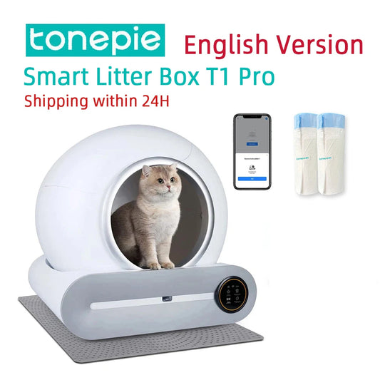 65L Automatic Smart Cat Litter Box Self Cleaning Fully Enclosed