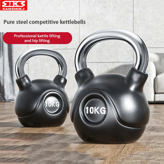 Pure Steel Kettlebell, Black, Solid Squatting Equipment, Hip Lift, Thin Arm Lift, Kettle Dumbbell, Household, 4kg-36kg