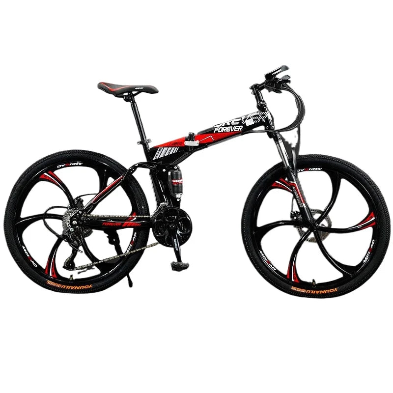 YORON F1 24 inch folding mountain bike with dual shock absorber integrated wheels bicycle folding bike