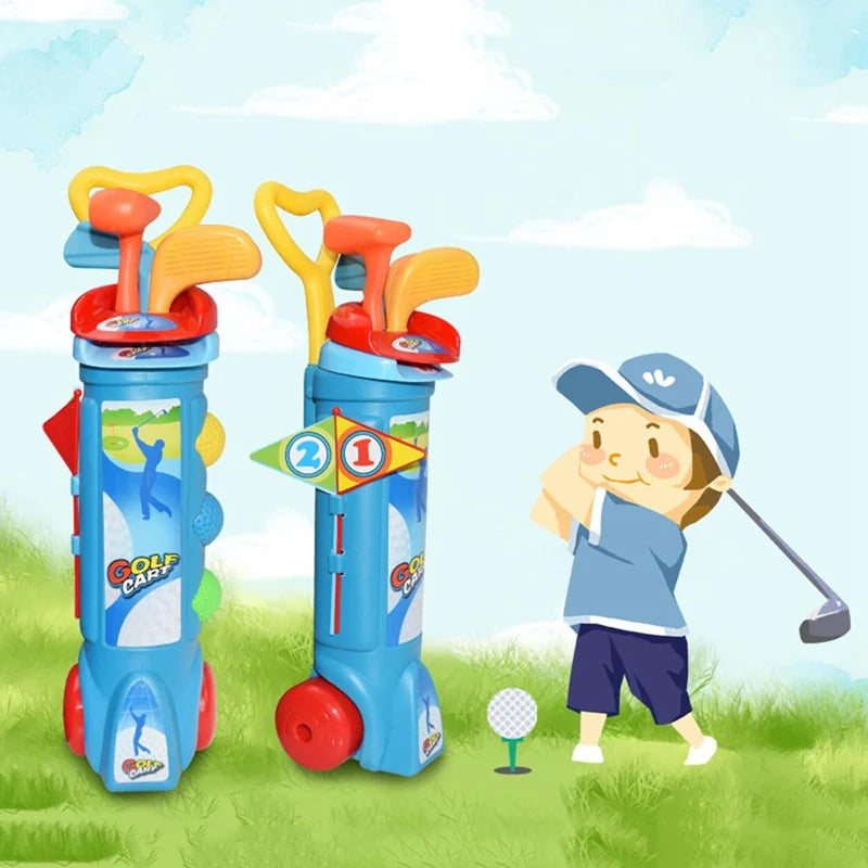 Child Golf Set Educational Sports Training Suit Children Plastic Mini Golf Club Games Toys Kids Outdoor Casual Golf Ball Gift