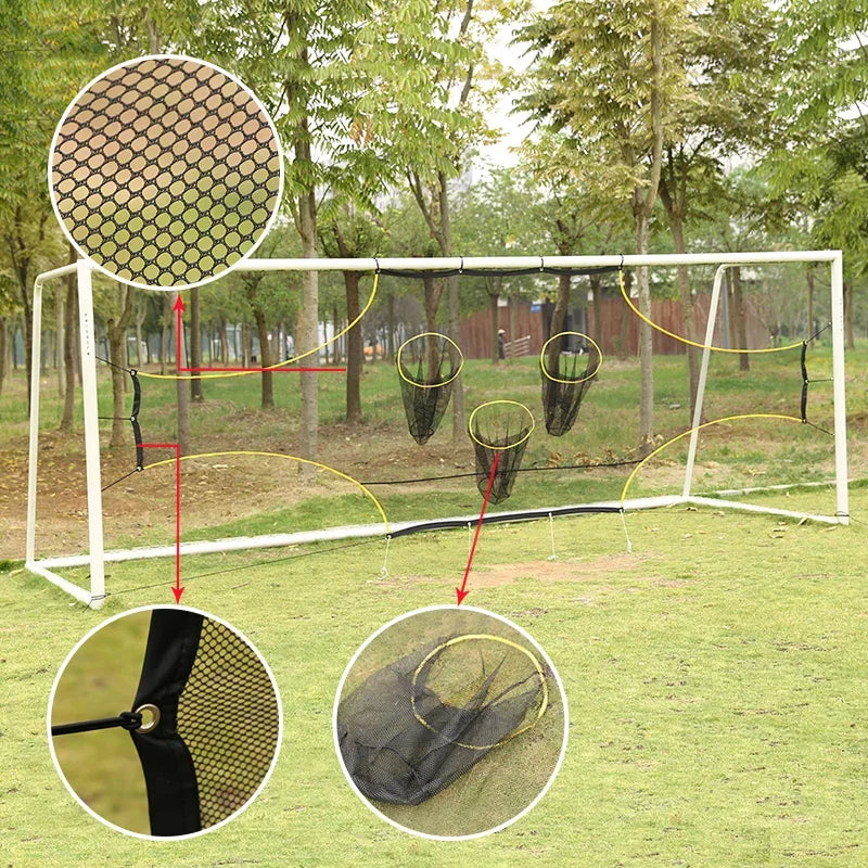 1Pcs Football Target Net 3 Hole Detachable Soccer Goal Training Net Football Shooting Target Practice Equipment For Kids Adults