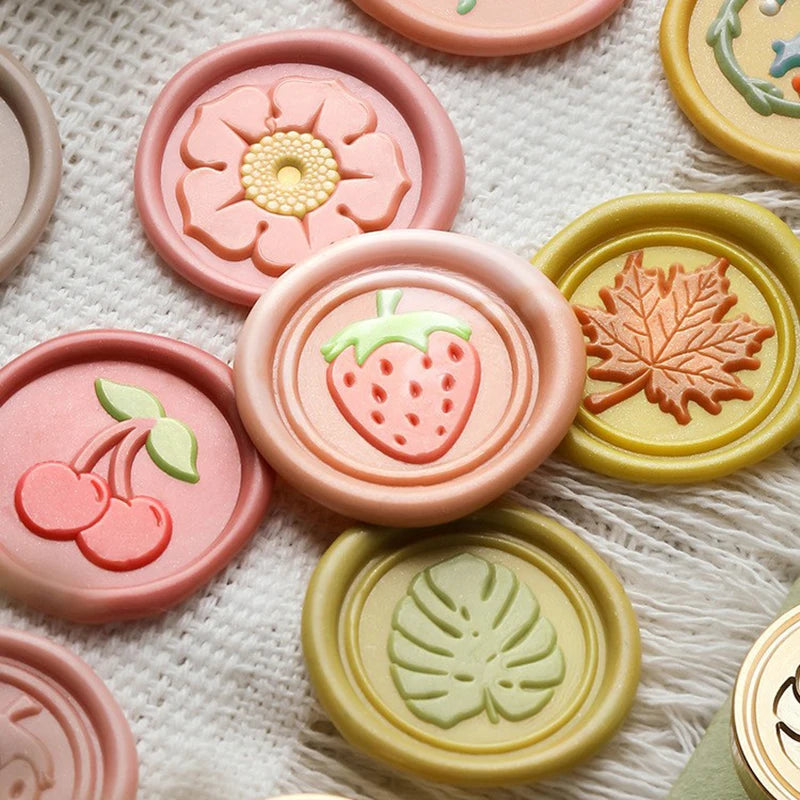 Flower Seal Wax Stamps Head Badge Fire Paint Plant Wax Sealing Copper Replace Heads DIY Scrapbooking Envelope Craft Supplies