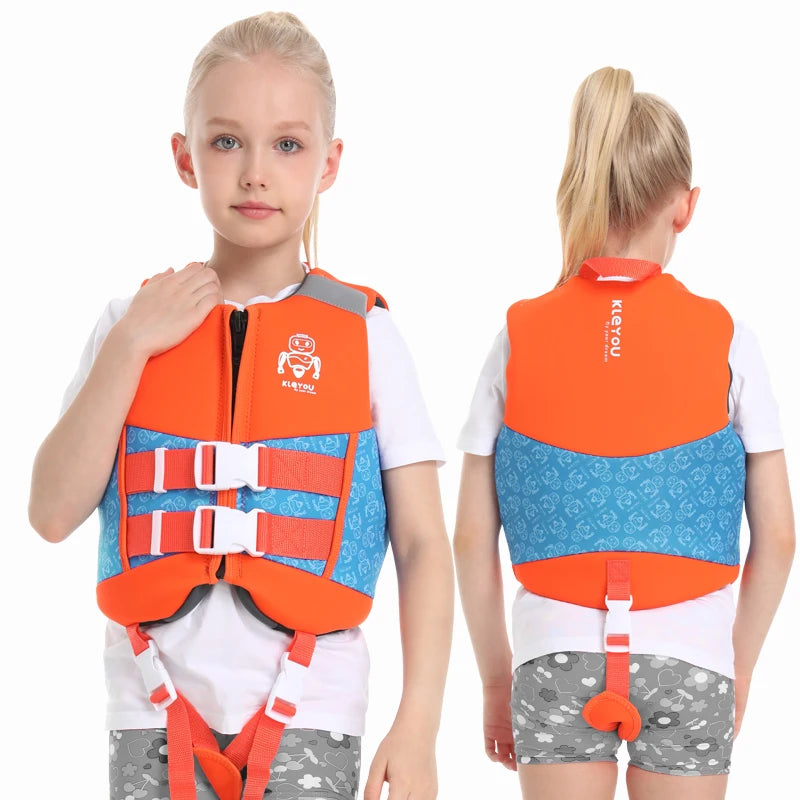 Neoprene Life Jacket For Kids Buoyancy Life Vest Boys Girls Surfing Vests Diving Flotation Swimming Aid Child