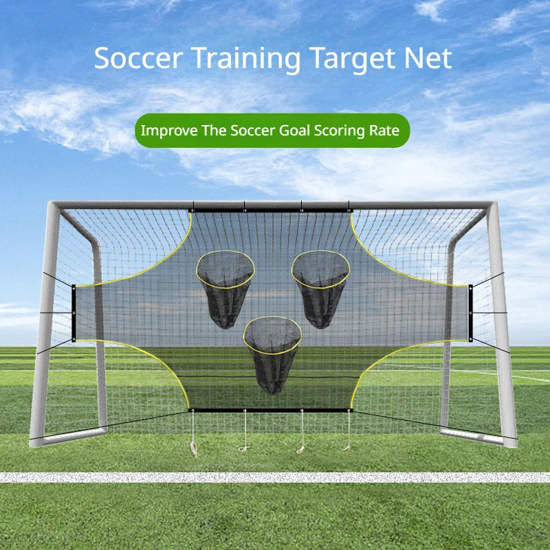 1Pcs Football Target Net 3 Hole Detachable Soccer Goal Training Net Football Shooting Target Practice Equipment For Kids Adults