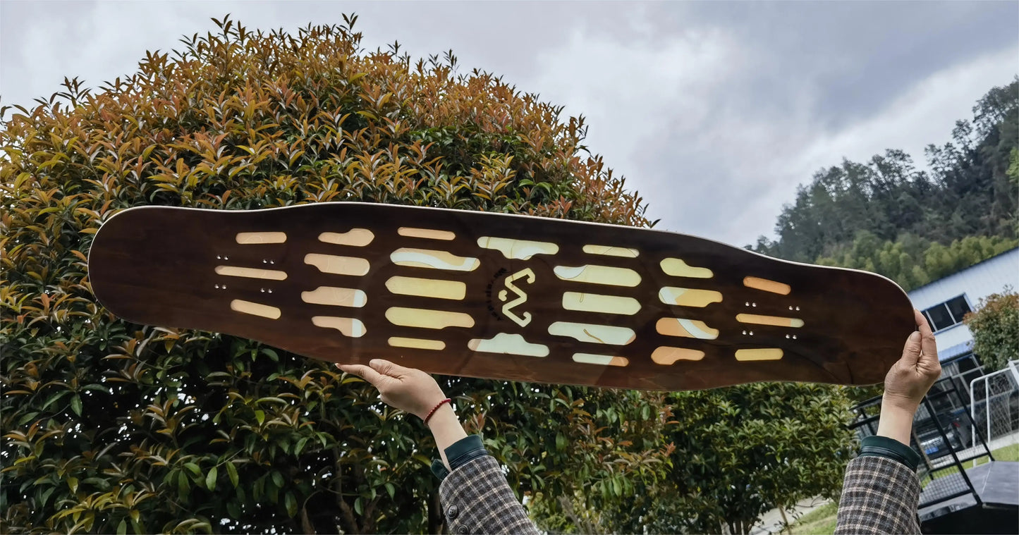 116cm 43inch longboard deck hollow design dance board deck fiberglass deck bamboo deck pro quality free style skateboard deck