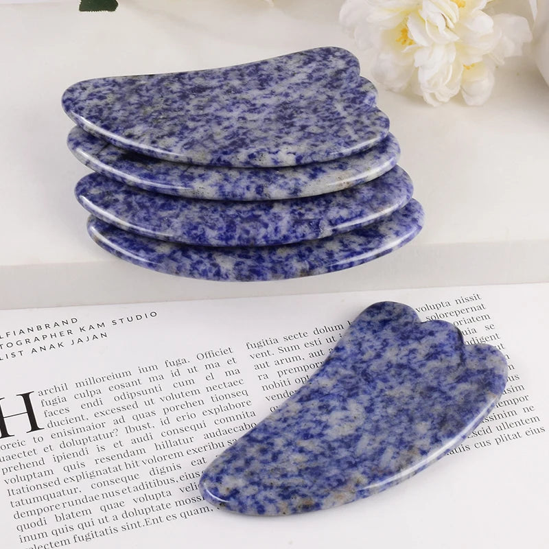 Wing Shape Sodalite Gua Sha Tool Health Care Natural Stone