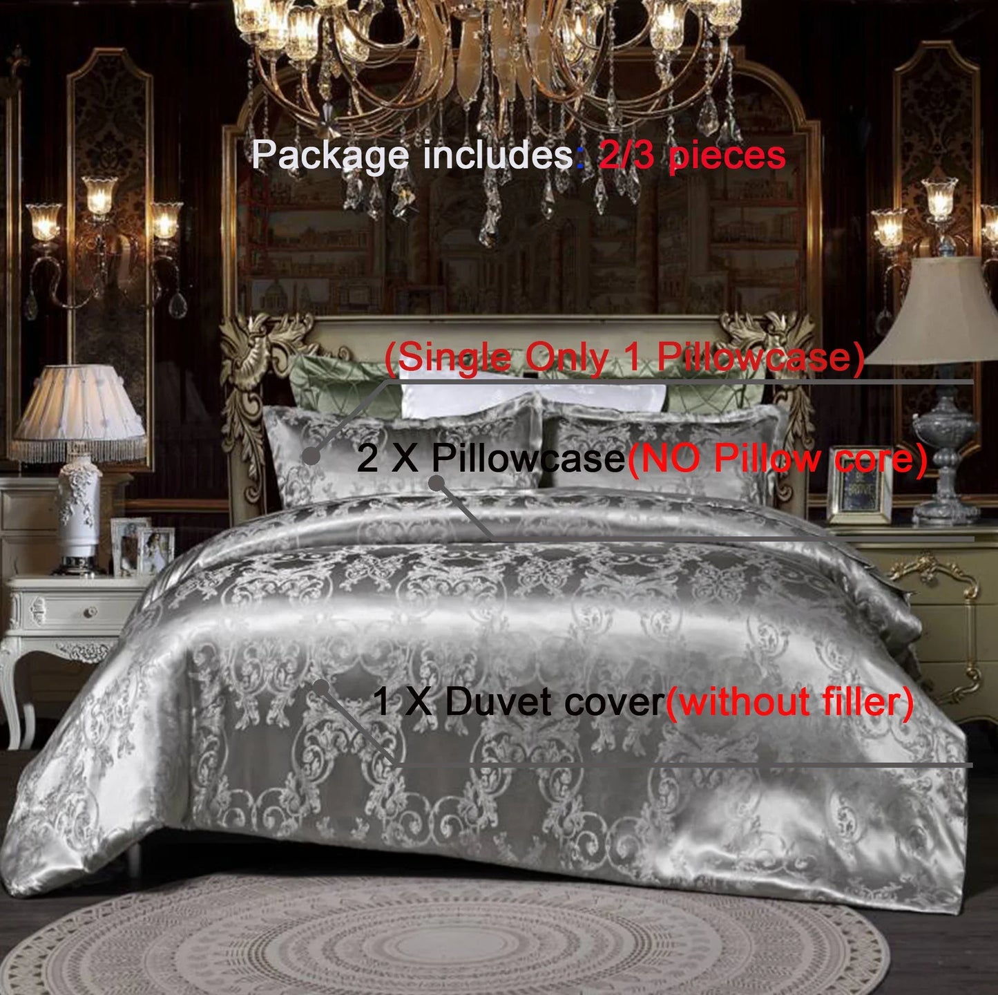 Luxury King Size Duvet Cover + 2x Pillowcase