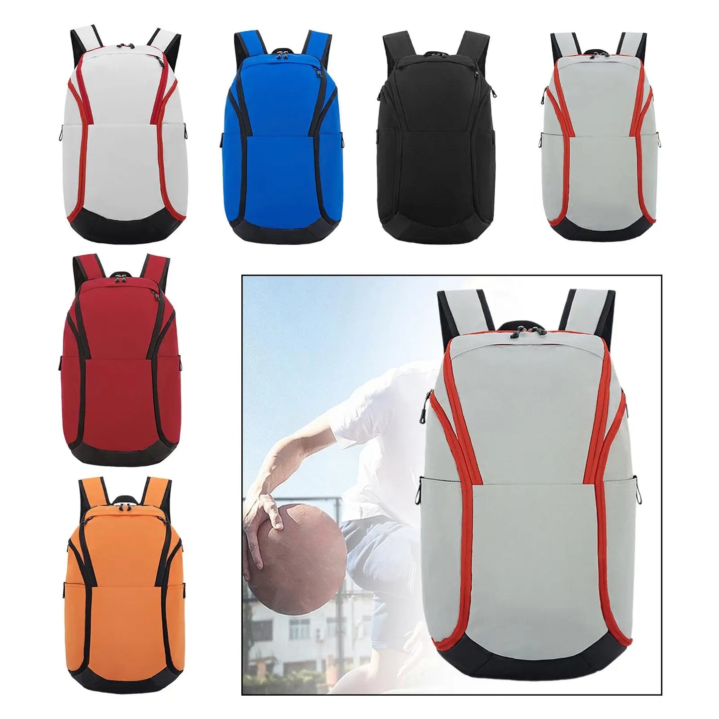 Basketball Backpack Equipment Bag Adjustable Straps with Separate Ball Holder Large Gym Bag for Gym, Basketball