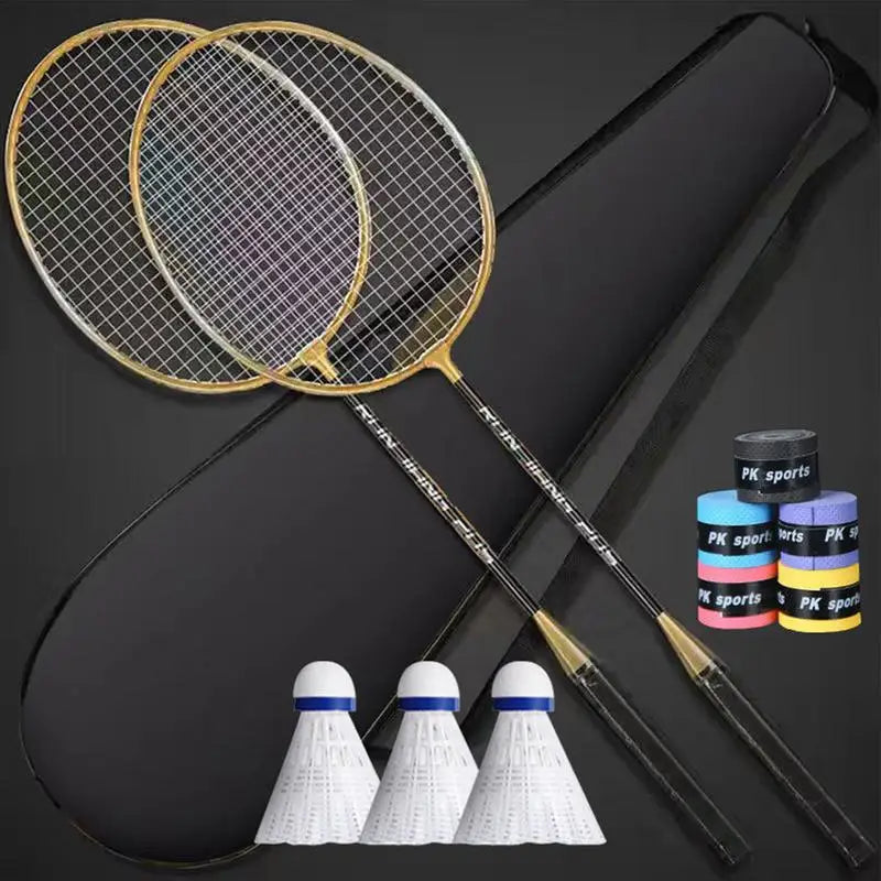 Badminton Racquet Badminton Set For Adults 2pcs Lightweight Badminton Equipment With Sweat Absorbent Grip Ideal For Sports
