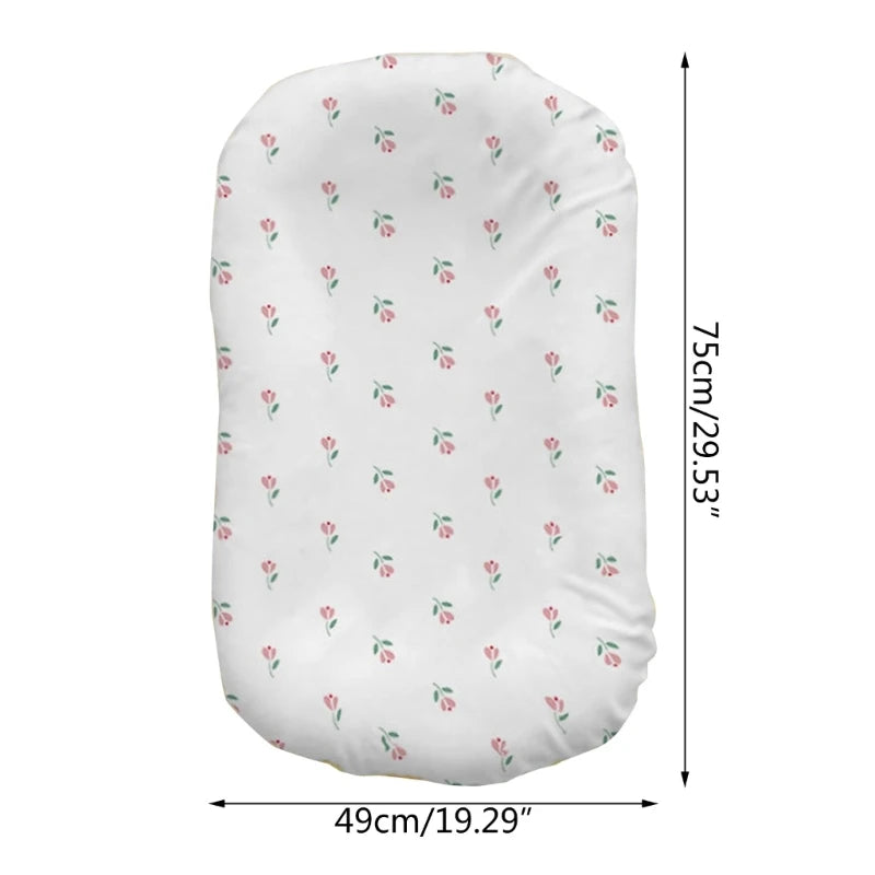 B2EB Newborn Baby Nest Lounger Cotton Washable Travel Bed Soft and Breathable Sleeping Cushion Travel Essential Shower Gift