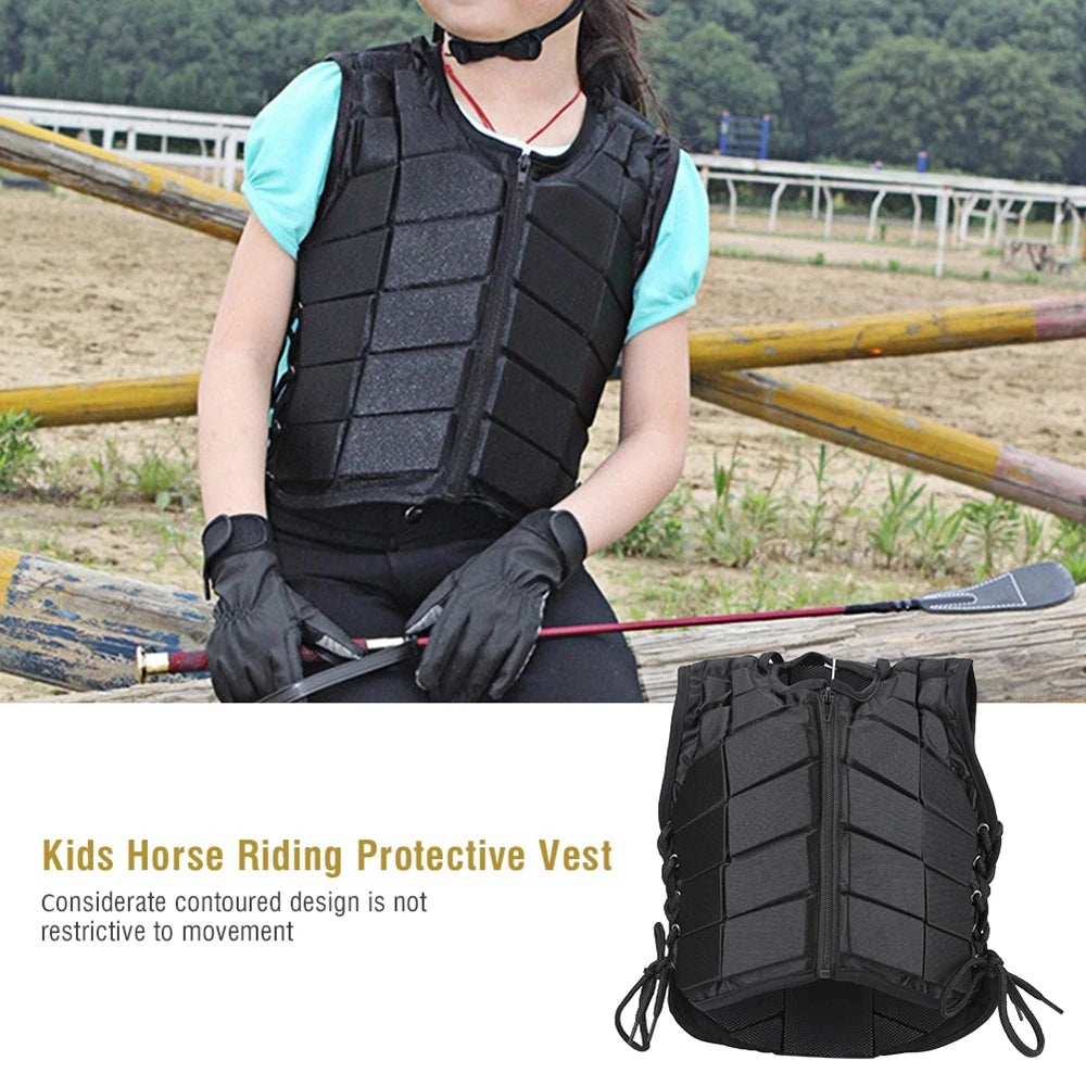 Safety Vest Horse Riding Vest Children's Training Equestrian Body Protective Gear Waistcoat Damping Sports Equestrian Equipment