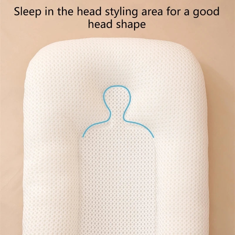 B2EB Newborn Baby Nest Lounger Cotton Washable Travel Bed Soft and Breathable Sleeping Cushion Travel Essential Shower Gift