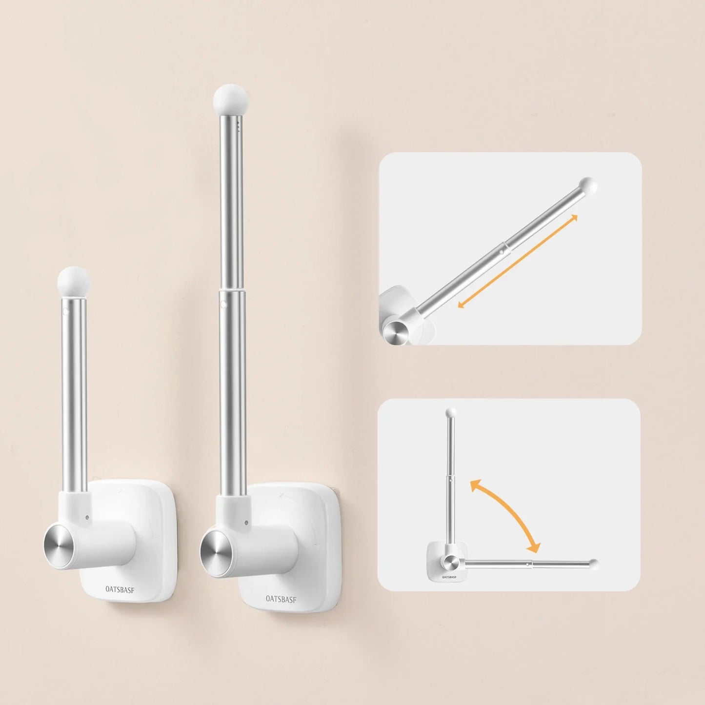 Eary Home Multifunction Storage Hanging Rack Stand No-Punch Strong Adhesive Bathroom Hook Kitchen Cabinet Door Holder Organizer
