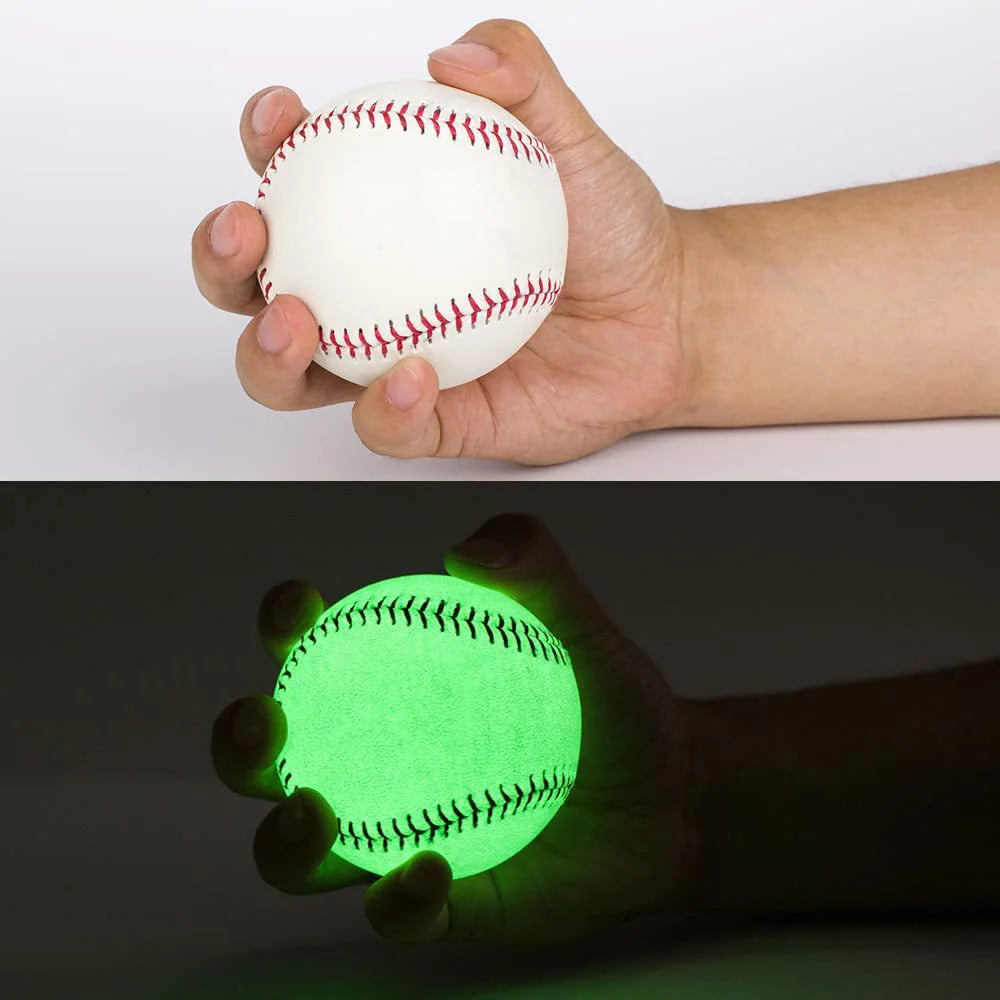 Special Leather Light Up Baseball, Official Size 9 Inch, Glow in the Dark, White Night Practice, Luminous Baseball