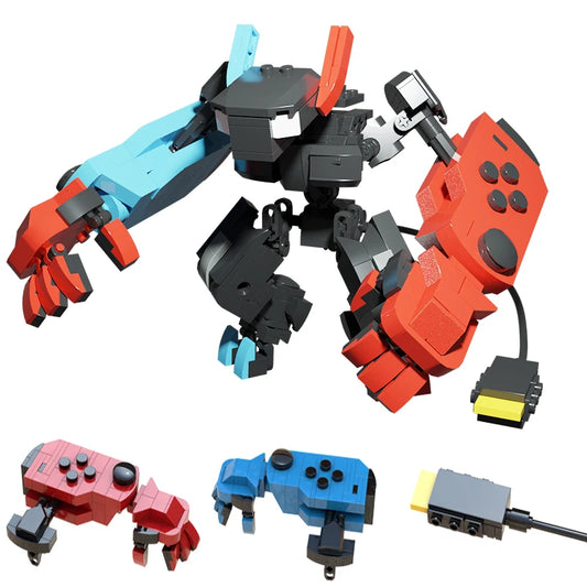 MOC Switch Game Console Player Building Blocks Colorful Transform Mecha Humanoid Robot Model Brick Toys Christmas Birthday Gift