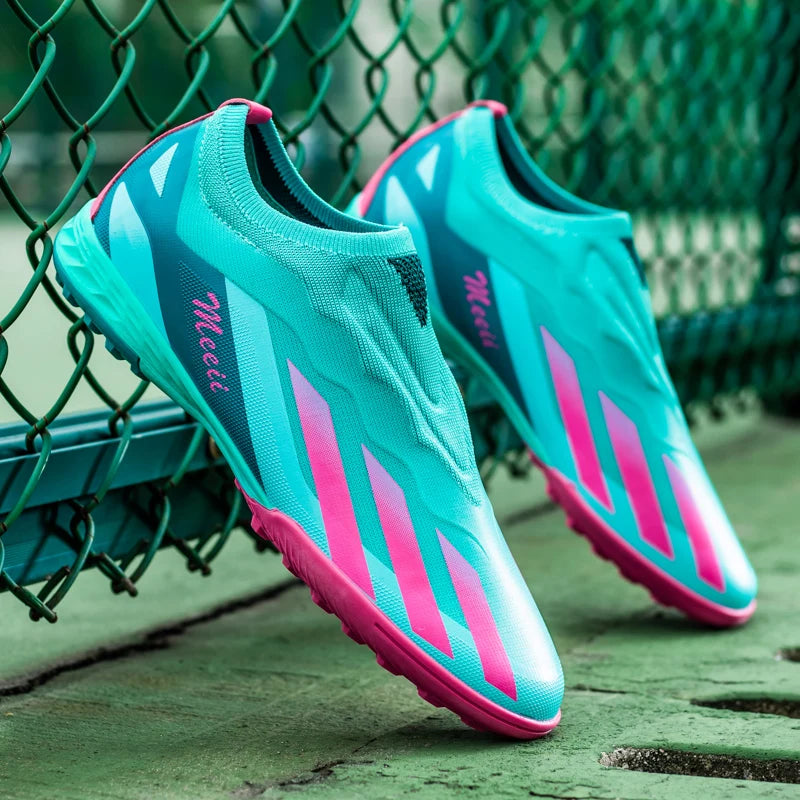 Original Men's Soccer Shoes  Non-Slip Turf Soccer Unisex Cleats AG/TF Training Slip On Football Shoes Kids Sneaker Free Shipping