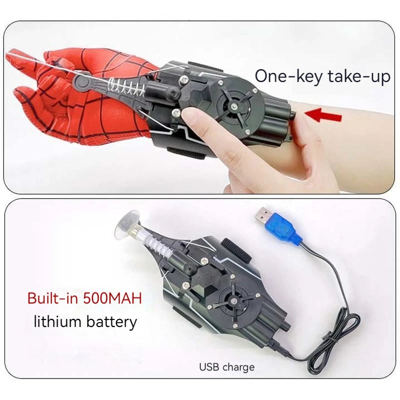 Spider Man Web Shooters ML Legends Spiderman Network Electric Launcher Gloves Toys Manga Figurine Cosplay Props Gift for Kids