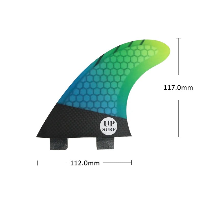 UPSURF FCS Fins M Thruster Tri Fins Set Surfboard Fins Fiberglass Honeycomb Surfing Board Stabilizer Surf Fin Double Tabs G5 Fin