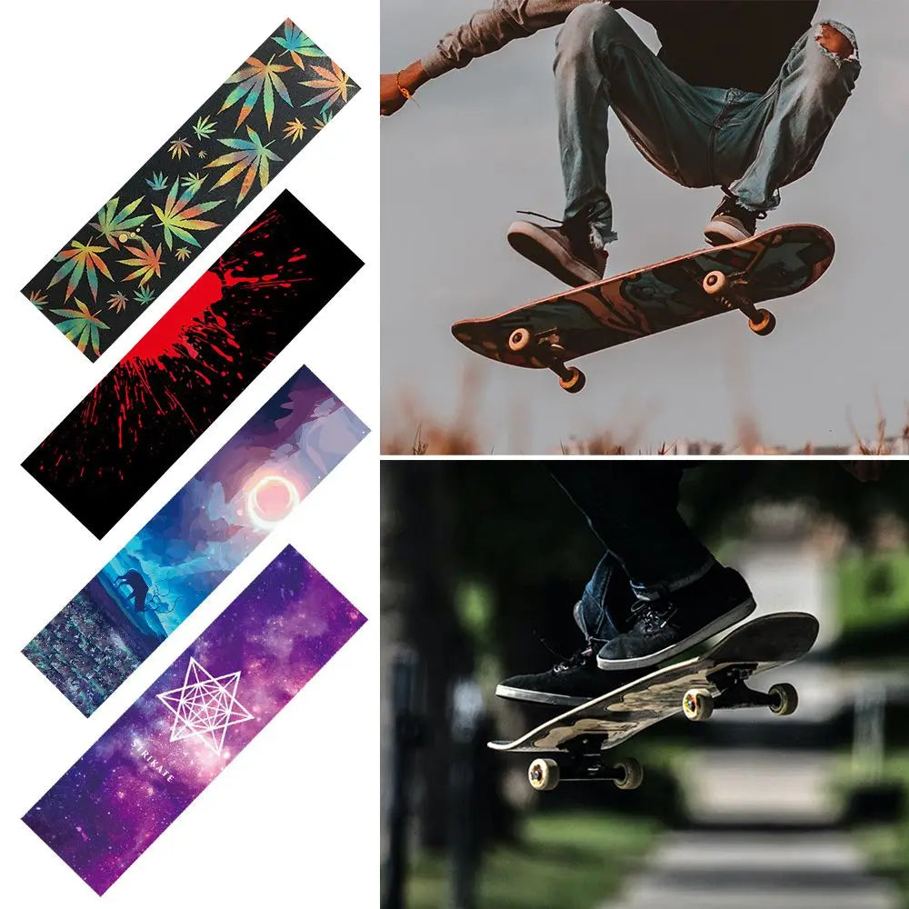 Self-adhesive Double Rocker Waterproof Skateboard Sandpaper Electric Scooter Grip Tape Skate Board Deck Sticker