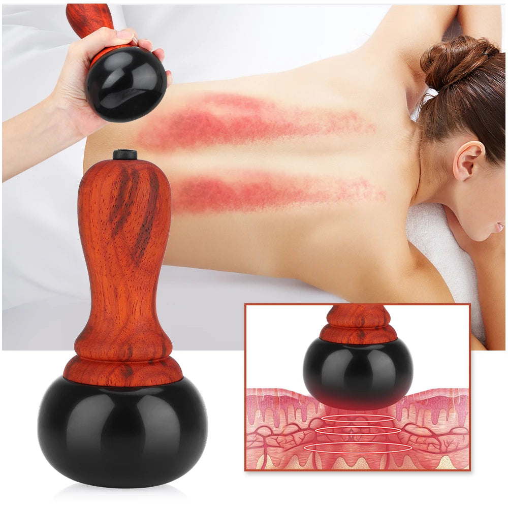 Hot Stone Electric Gua Sha Massager Natural Stone GuaSha Scraping Back Neck Body Massage Tools Relaxation Beauty Health Care