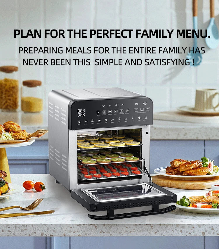 Stainless Steel Dual Heating Air Fryer Oven