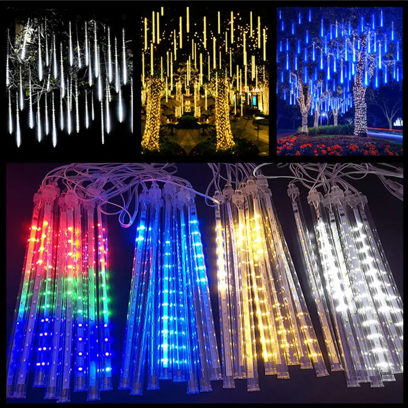 Solar Led Light Outdoor Meteor Shower Rain Lights Waterproof Garden Decor Outdoor Street Garland New Year Christmas Decoration