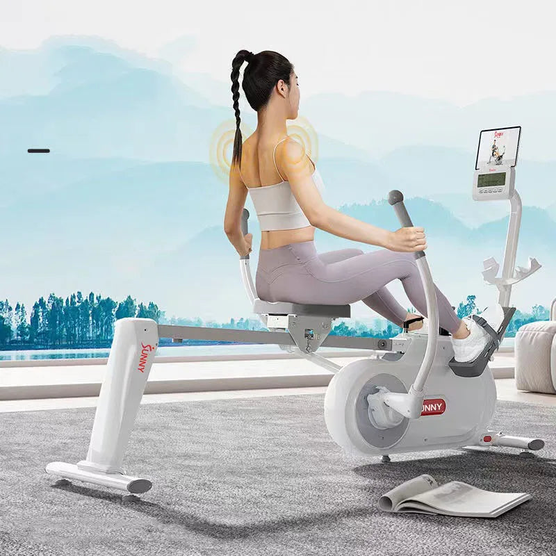 Double paddle rowing machine