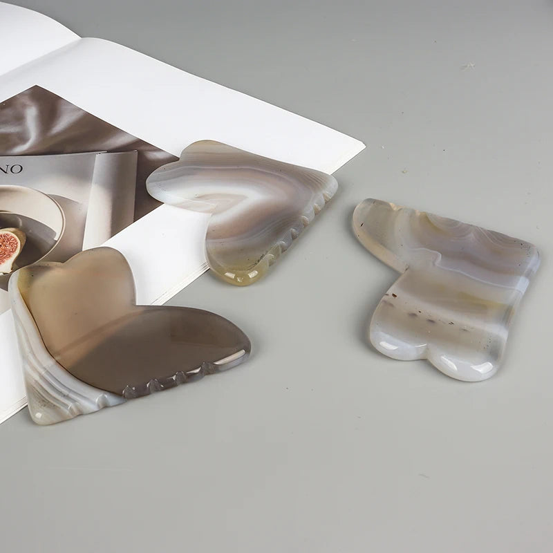 Agate Sawtooth Gua Sha Board Onyx Mineral Beauty Products GuaSha Tool Massage Skin Care Acupoint Pointing Tool
