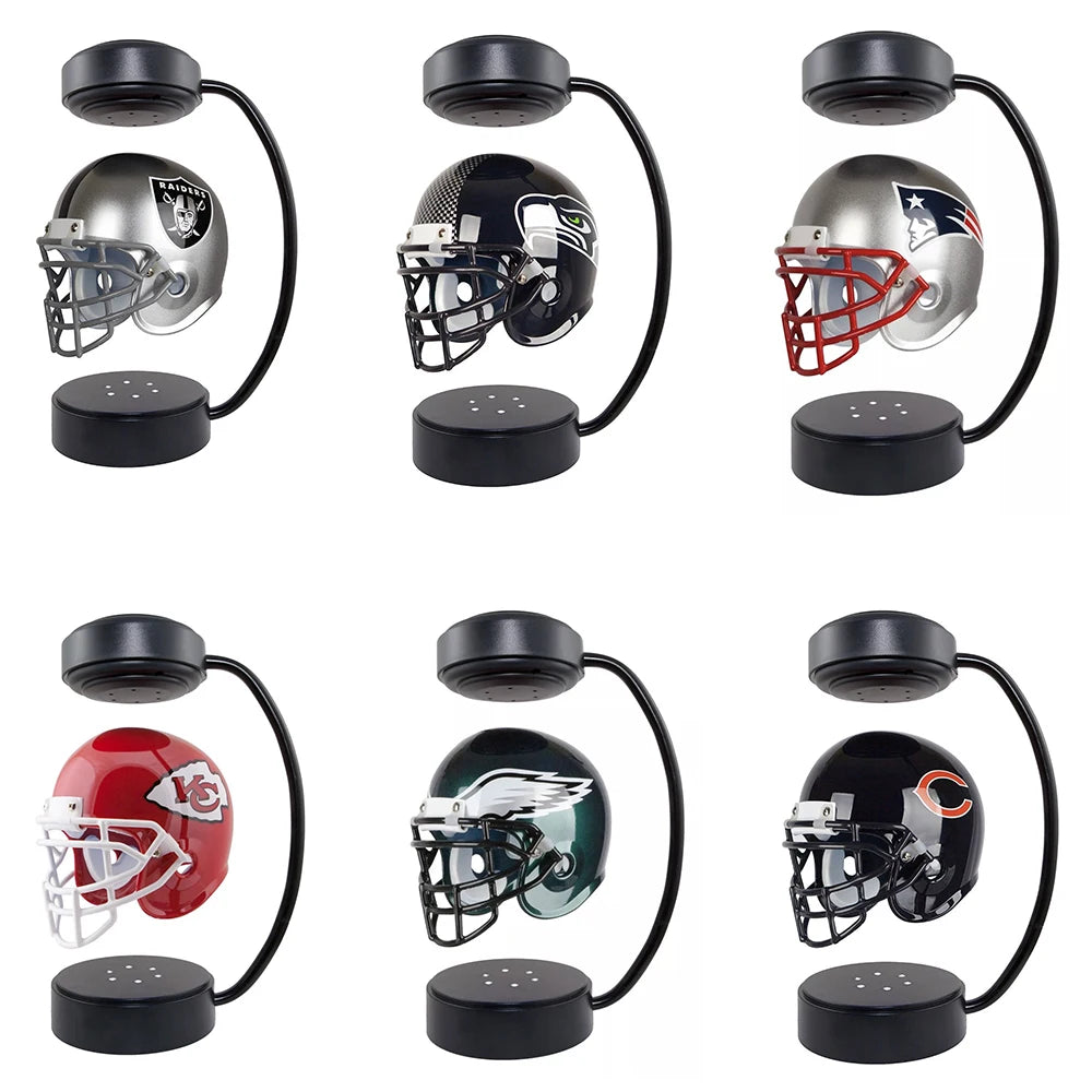 American football SF49 helmet 360 degree rotating magnetic levitation display stand