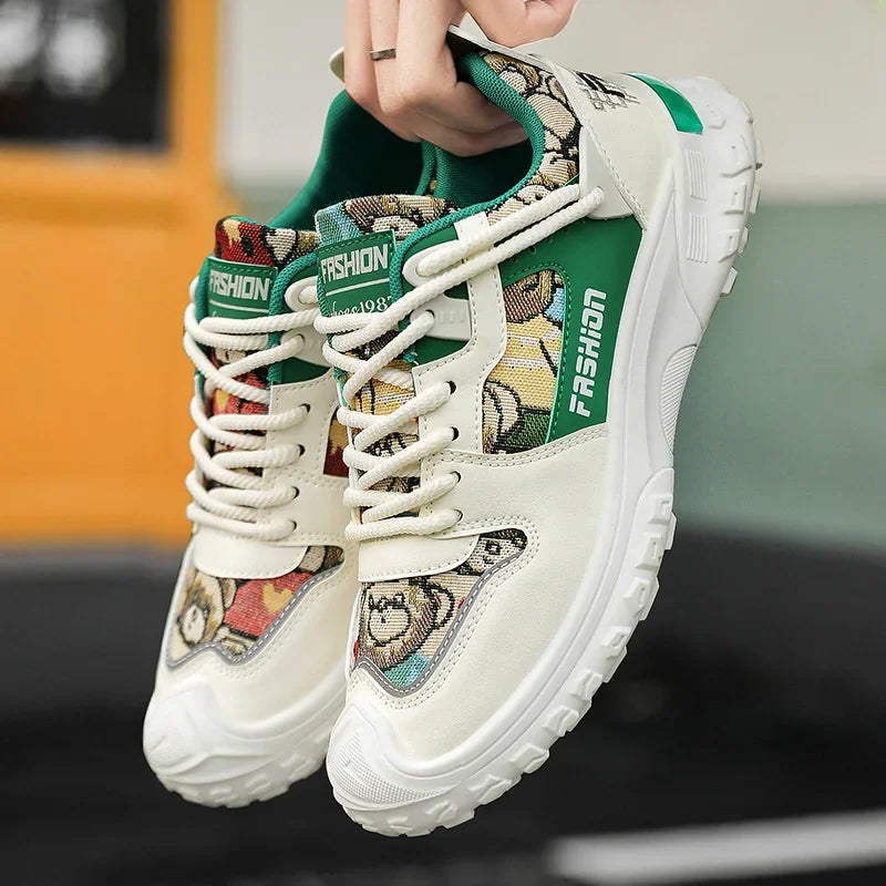 Autumn Men Casual Cricket Shoes 2024 Fashion Trend Sneakers Walking Skateboard For Boys Youth Retro Style Board Shoes