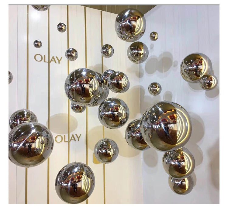 304 Stainless Steel Hollow Sphere Decorative Sliver Metal Christmas Balls Millor Home Decoration Magic Ball Home Accessories