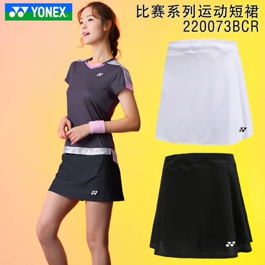 2024 YONEX New Badminton Skirt Tennis Skirt 220073BCR Anti-exposure Breathable Quick-drying Slim Style Fitness Sports Skirt