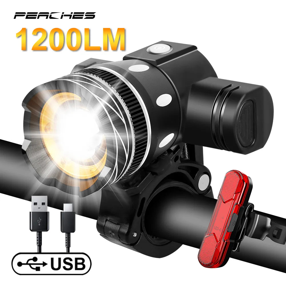 1200Lumen LED Bicycle Light Rechargeable Lamp